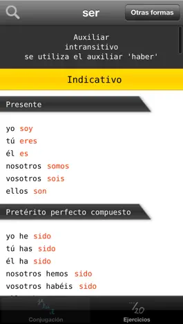 Game screenshot Conjugation : Spanish verbs hack