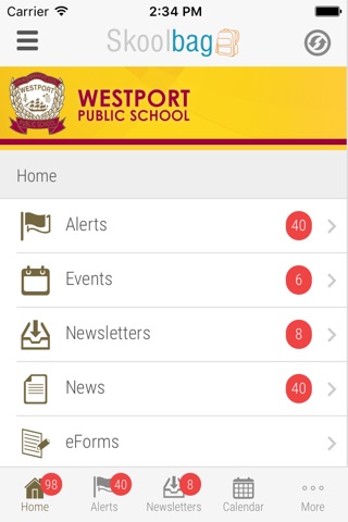 Westport Public School - Skoolbag screenshot 2