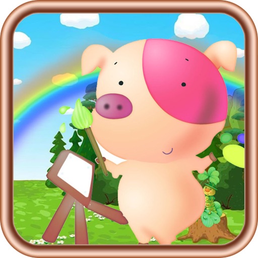 猪猪爱画画,儿童游戏 icon