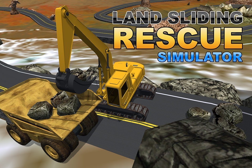 Land Sliding Rescue Crane – Drive mega trucks & cranes in this simulator game screenshot 2