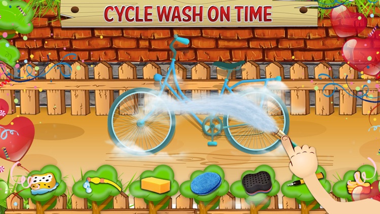 Kids bicycle washing salon: wash baby bikes for play