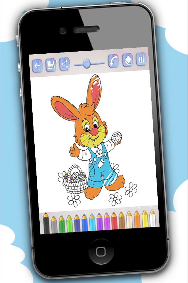 Color Easter eggs - Paint bunnies coloring game for kids screenshot 4