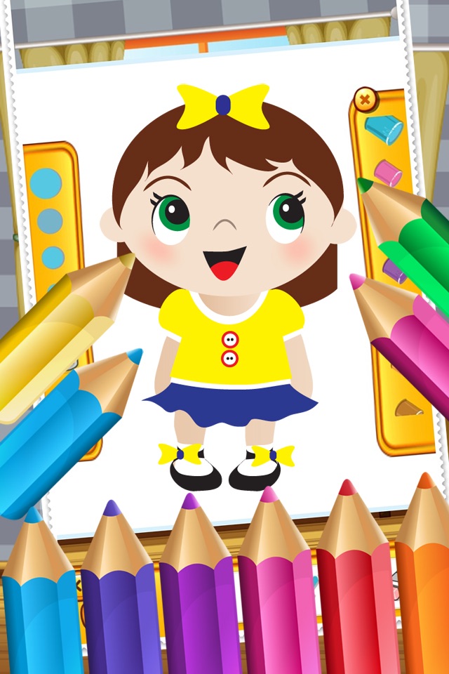 Little Girls Coloring World Drawing Story Kids Game screenshot 4