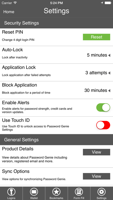 Password Genie Data Protection Screenshot on iOS