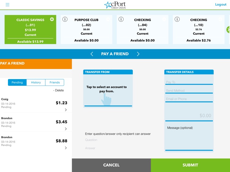 cPort Credit Union for iPad
