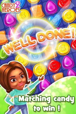 Candy Heroes 2 - Match kendall sugar and swipe cookie to hit goal screenshot 2