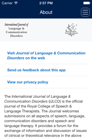 Journal of Language & Communication Disorders screenshot 2