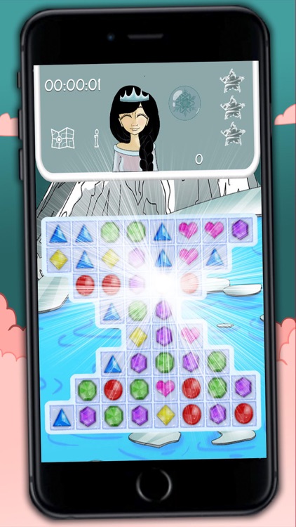 Ice Princess jeweled crush – funny bubble game for kids and adults screenshot-4