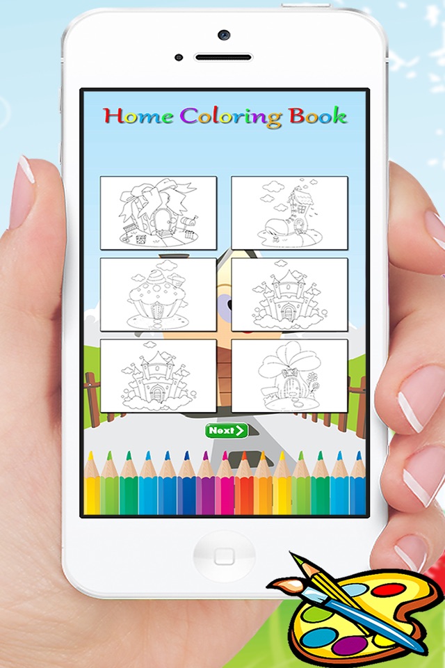 Dream House Coloring Book - Home Drawing for Kid free Games screenshot 2