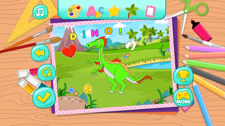 Cute Dino Coloring - Drawing Painting Graffiti Dino Picture Book