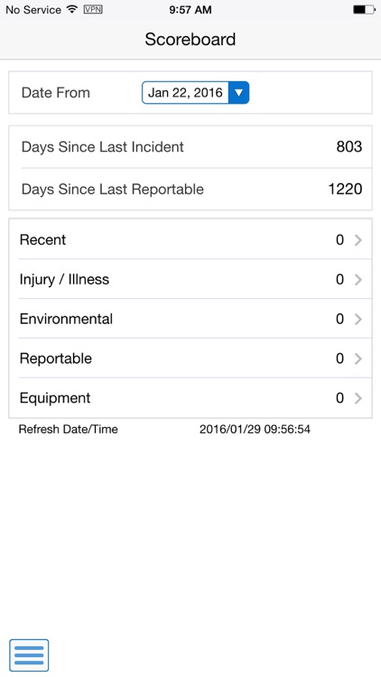 Health and Safety Scoreboard Smartphone for JDE E1