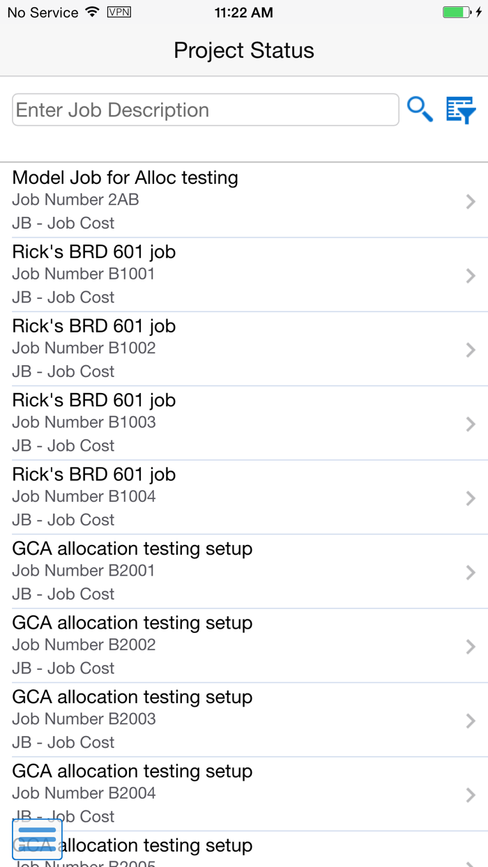 Project Status Smartphone for JDE E1