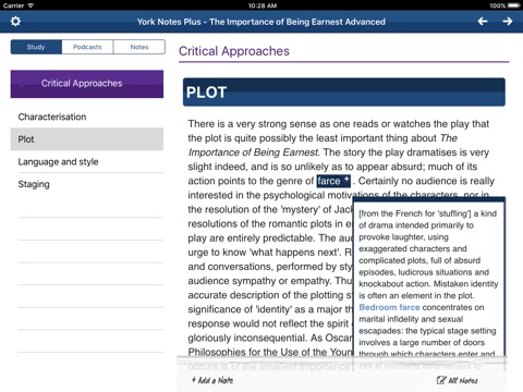 The Importance of Being Earnest York Notes Advanced for iPad screenshot 4