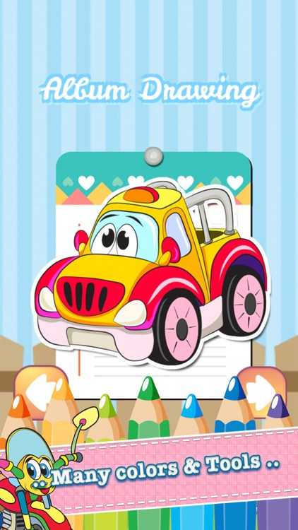 Car Drawing Coloring Book - Cute Caricature Art Ideas pages for kids