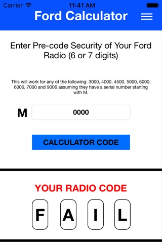 Ford Radio Code Online Version screenshot 3