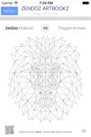 Zendoz ArtBookz - 03 - Polygon Animals - Coloring Book screenshot 4