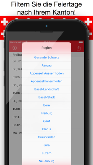 Feiertage Schweiz Kalender & Kalenderwochen(圖3)-速報App