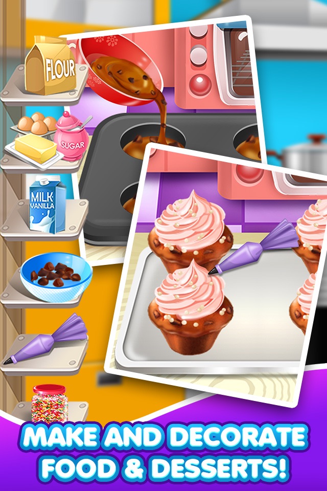 Crazy Dessert Food Maker Salon - School Lunch Making & Cupcake Make Cooking Games for Kids 2! screenshot 2