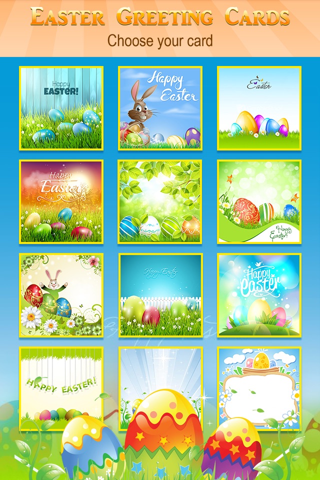Happy Easter Greeting Card.s Maker - Collage Photo & Send Wishes with Cute Bunny Egg Sticker screenshot 3