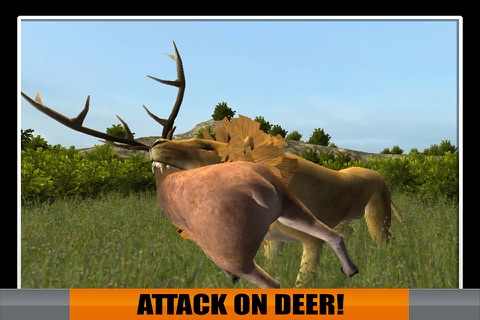 Wild Lion Attack On Deer Chase - 3D Animal Safari Hunt Simulator screenshot 2