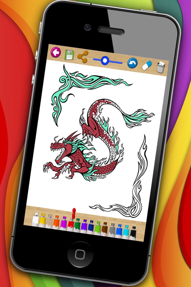 Dragons coloring book & paint fantastic animals screenshot 2