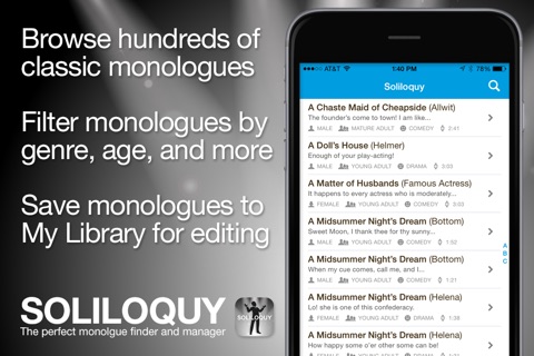 Soliloquy: Classic Monologues screenshot 2