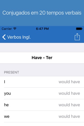 English Verb Conjugator Pro screenshot 3