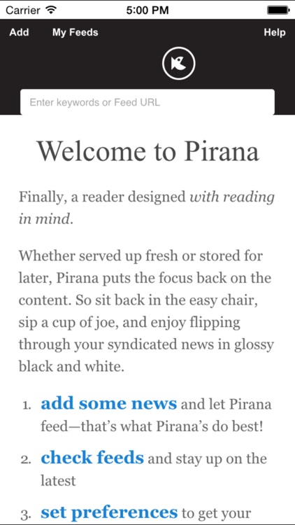 Piranha: the bite-sized RSS news reader