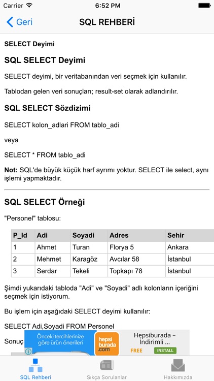 SQL Rehberi screenshot-3