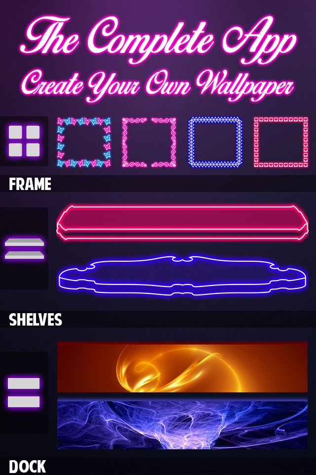 Glow Screen Wallpapers Maker-Icons, Shelves, Docks screenshot 4