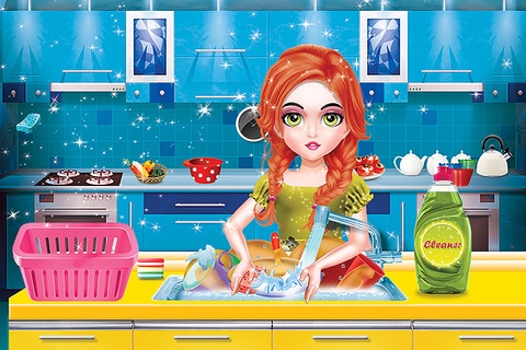 Washing Dishes After Dining games for girls screenshot 2