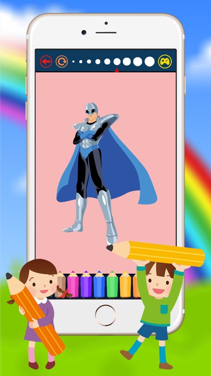 Cartoon Superhero Coloring Book - Drawing for kid free game screenshot-4