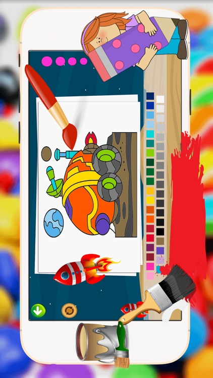 Outer Space Coloring Book -  Astronaut Alien Spacecraft Draw & Paint Pages Learning Games For Kids screenshot-4