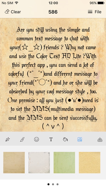 Color text message