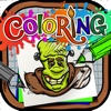 Coloring Book : Painting Pictures on Zombies Cartoon in Halloween