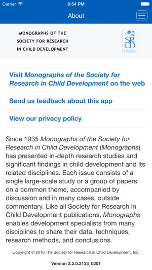 Monographs of the Society for Research in Child Development(圖2)-速報App