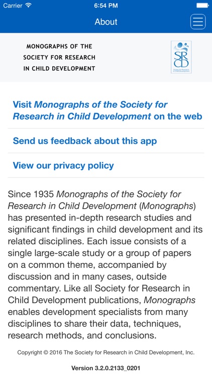 Monographs of the Society for Research in Child Development