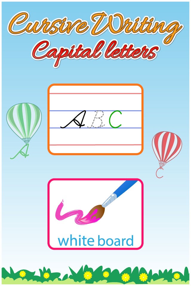 Cursive Writing Capital letters Free : Kids learn to write uppercase alphabets and shapes screenshot 3