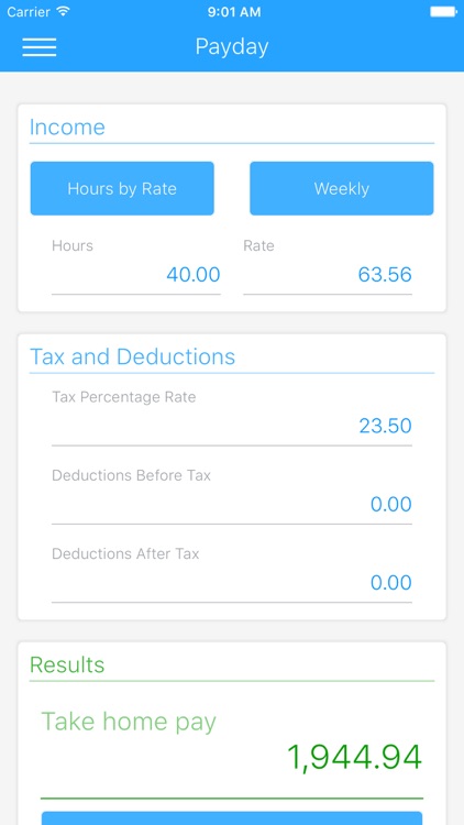 Payday - Simple Tax Calculator