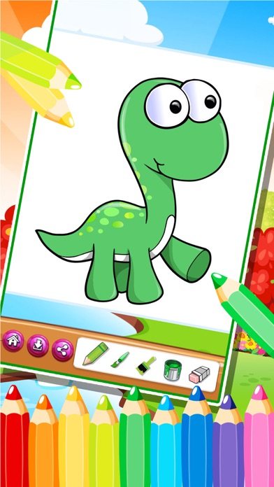 こどものぬりえ 子供向けの塗り絵 お姫様 動物 恐竜 知育アプリ