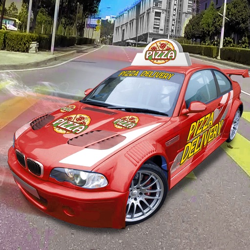 Drive Pizza Delivery Car 3D Icon