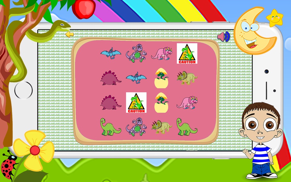 Learning Dinosaur Match and Matching Cards Puzzles Games for Toddlers or Little Kids screenshot 3