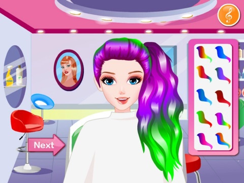 Perfect Rainbow Hairstyles HD - The hottest hairdresser games for girls and kids! screenshot 2