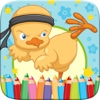 Little Chick Coloring Book Drawing and Paint Art Studio Game for Kids Easter Day