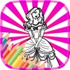 Princess Coloring Book - Printable Coloring Pages with Finger Painting