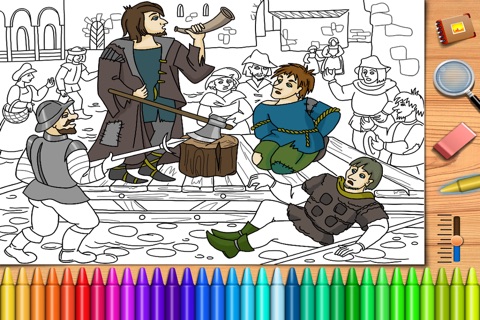 Robin Hood and execution. Coloring book for children screenshot 2