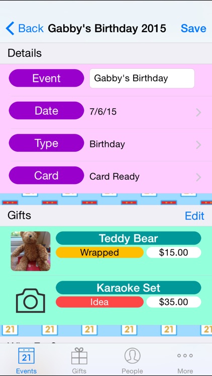Gift List - Present and Card Planner for every Occasion (with Reminders) screenshot-3