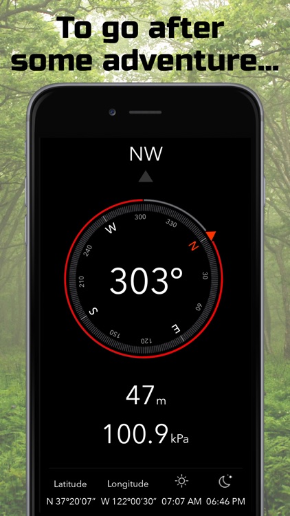 Heading | Compass, Altimeter, Barometer, Location, Sunrise & Sunset screenshot-0