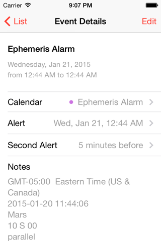 Ephemeris Alarm screenshot 4