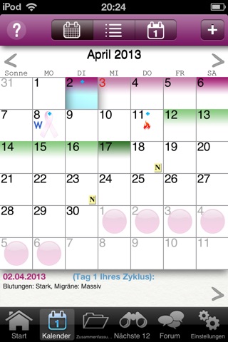 iPeriod Period Tracker + screenshot 2